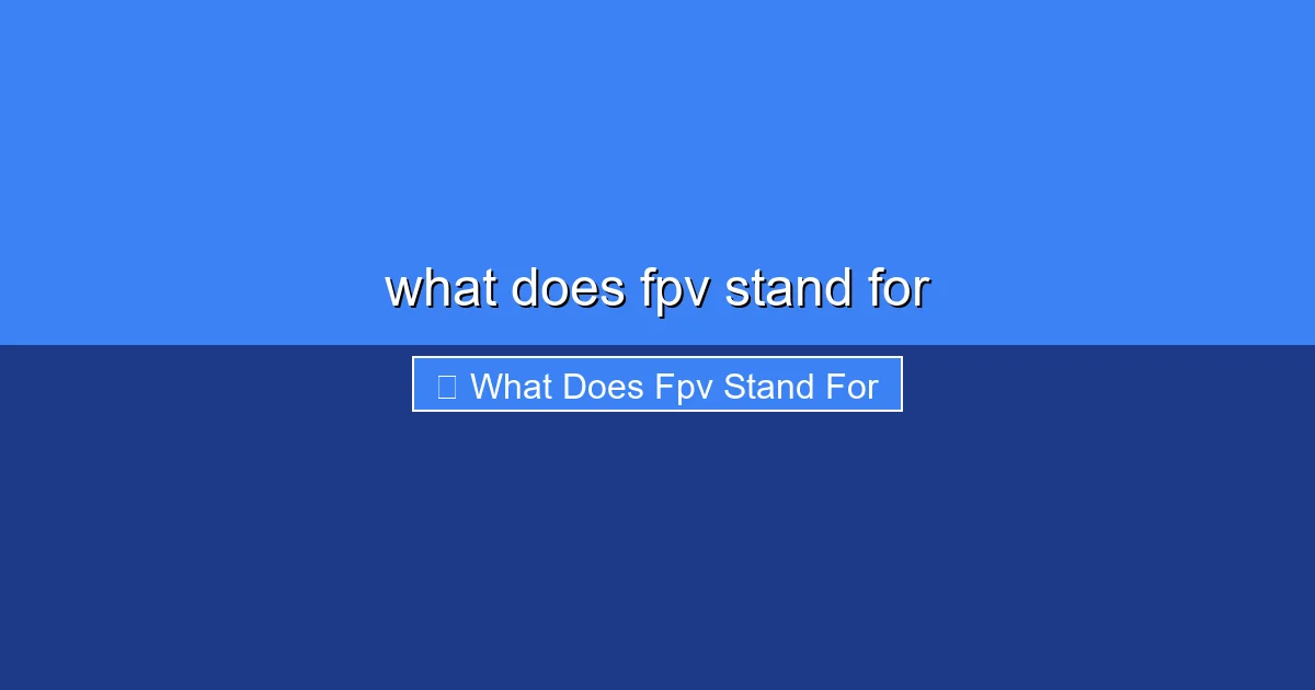 Featured image for what does fpv stand for
