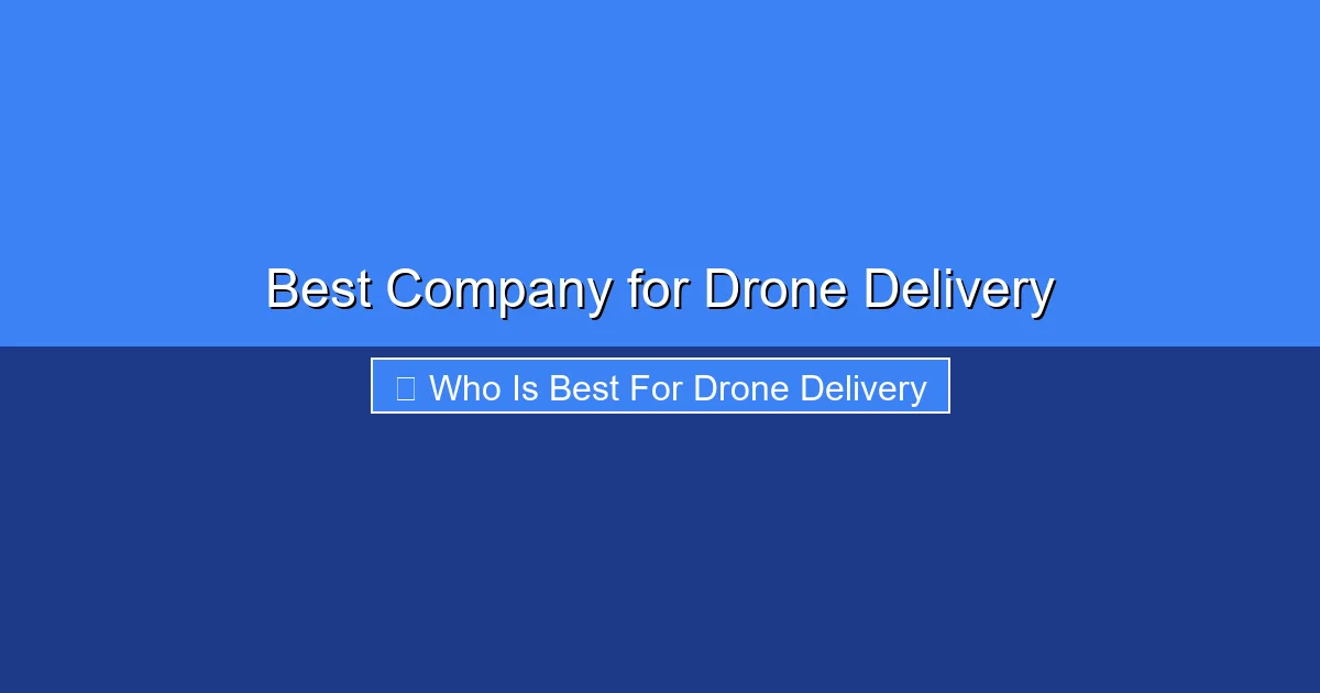 Featured image for Best Company for Drone Delivery